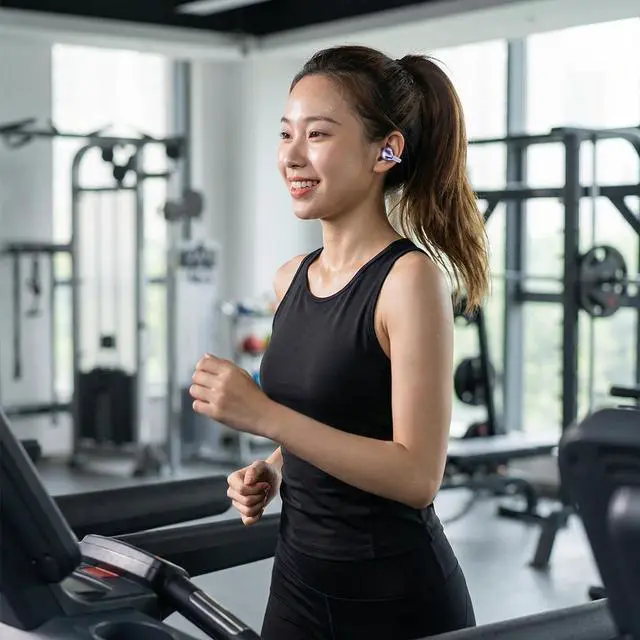 Alt view image 4 of 5 - SHBQRSEar Clip Type Wireless Earphones, AI Intelligent Translation, Bluetooth Earphones, Noise Cancelling Earphones (Black)