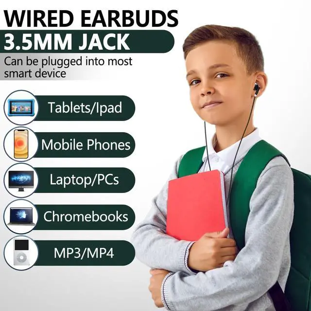 Alt view image 4 of 5 - XOSDA Bulk Earbud Headphones 200 Pack for School Classroom Kids, Wholeslae Wired Earphones Durable Class Set for Students Children Toddler Teens Boys Girls and Adult (XPG101, 200 PCS)