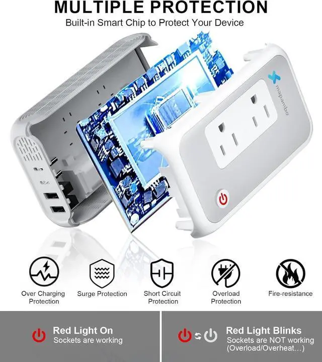 Alt view image 3 of 4 - Mapambo 250W 220V to 110V Converter, Voltage Conterver US to Europe, Converter for European Travel