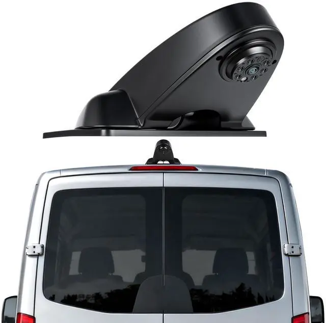 Main image of Camecho Top Rear Dual Backup Camera Rear View Compatible for Mercedes Benz Sprinter 2010-2019 Van Truck AHD IR Night Vision Waterproof Roof Mount Reversing Brake Light Parking Assist Replaces