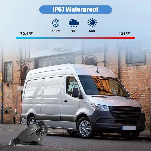 Alt view image 5 of 5 - Camecho Top Rear Dual Backup Camera Rear View Compatible for Mercedes Benz Sprinter 2010-2019 Van Truck AHD IR Night Vision Waterproof Roof Mount Reversing Brake Light Parking Assist Replaces