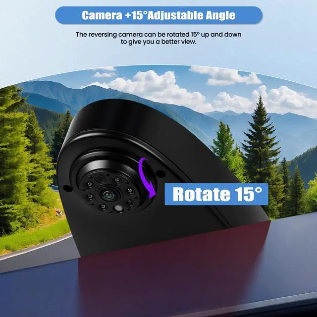 Alt view image 4 of 5 - Camecho Top Rear Dual Backup Camera Rear View Compatible for Mercedes Benz Sprinter 2010-2019 Van Truck AHD IR Night Vision Waterproof Roof Mount Reversing Brake Light Parking Assist Replaces