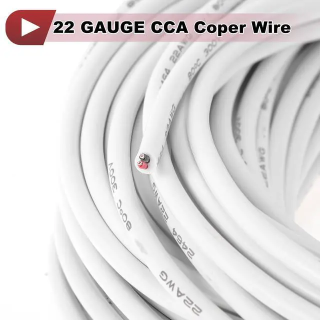 Alt view image 5 of 5 - HEROFFIX Electrical Ground Wire Automotive Power Wire 200FT White TC 1 Pcs 22Gauge 2 Conductor Fully Insulated& Soft Touch Jacket Universal