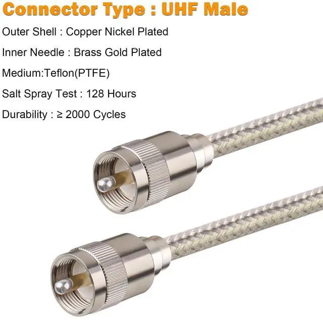Alt view image 2 of 5 - MOOKEERF CB Coax Cable 75ft,RG8X Stranded Core UHF PL259 Male to Male Low Loss CB Antenna Cable 50 Ohm for HAM Radio,Antenna Analyzer,Dummy Load,SWR Meter