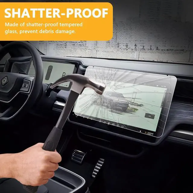 Alt view image 5 of 5 - RERPRO Tempered Glass Screen Protector Compatible with 2022 2023 2024 2025 2026 Rivian R1T R1S Interior Accessories Dashboard Touchscreen Touch Display Matte 9H Hardness Tempered Film, 3 Screens Bundl