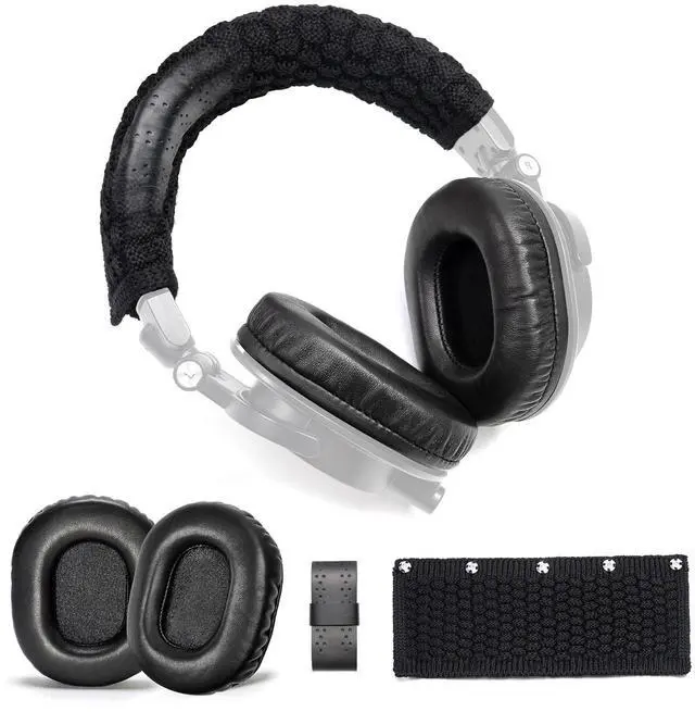 Main image of Voarmaks True Lambskin Ear Pads Pure Wool Headband Cushion Cover Kit Compatible with Audio Technica ATH M50X M50XBT M50RD M40X M30X M20X MSR7 SX1 Headphone (True Lambskin Kit)