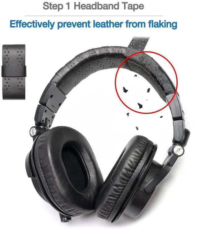 Alt view image 3 of 5 - Voarmaks True Lambskin Ear Pads Pure Wool Headband Cushion Cover Kit Compatible with Audio Technica ATH M50X M50XBT M50RD M40X M30X M20X MSR7 SX1 Headphone (True Lambskin Kit)