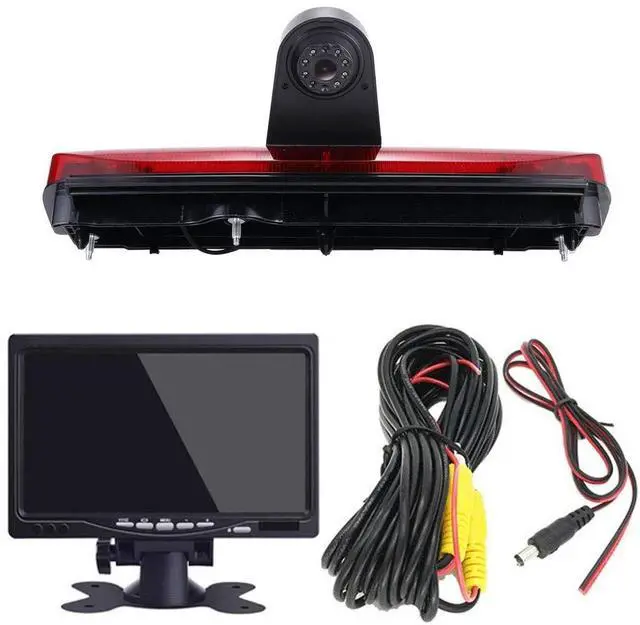 Main image of HD IP68 Auto Transporter Brake Light Roof Rear View Reversing Backup Camera Parking System with Angle Adjustable Compatible with Ford Transit Connect Van MPV SUV Bus (Camera+7''Monitor)