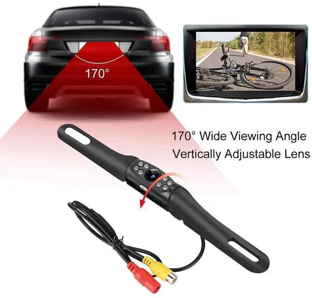 Alt view image 4 of 5 - Vehicle Universal Backup Camera -170 Car Rear View Reversing Camera IP68 HD 8 Infrared Night Vision LED Lights for rucks/SUV/RV/Pickup/