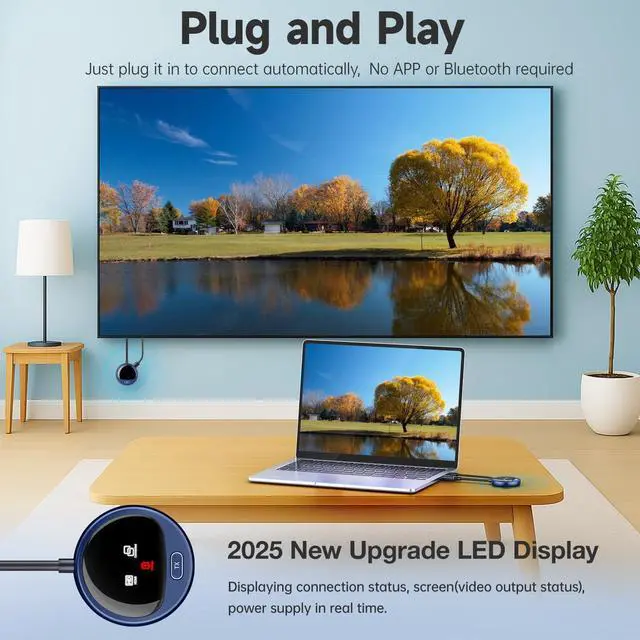 Alt view image 2 of 4 - Wireless HDMI Transmitter with LED Display, WELUSOPU HDMI Wireless Sender
