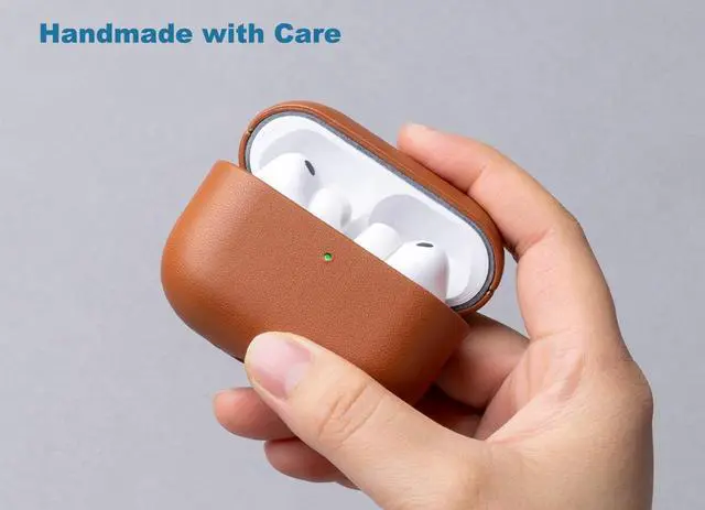 Alt view image 4 of 5 - LOPIE for AirPods Pro 3rd Generation Case (Not for 2nd Gen) - Vegan Leather Cover with Sheepskin-Like Texture - Handmade Protective Hard Shell Cover - for AirPods Pro 3 Case Cover