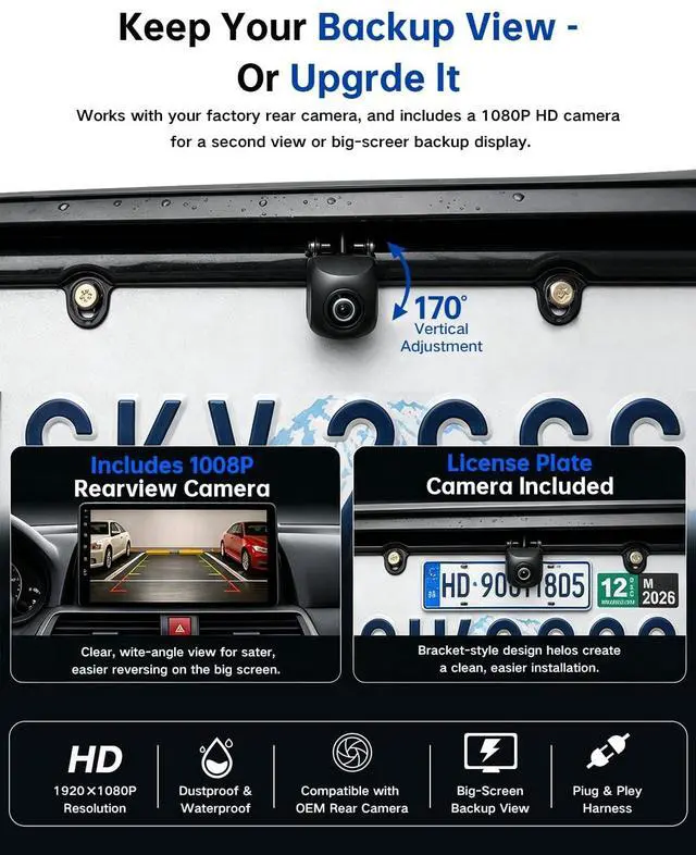 Alt view image 3 of 5 - Car Radio for Toyota Sequoia 2013-2019, 10.2" Android 13 QLED Touchscreen, 6G+128G with Wireless Apple Carplay & Android Auto, WiFi, Bluetooth 5.4,FM, DSP, SWC,HD Camera (CAN004)