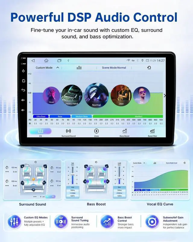 Alt view image 5 of 5 - Car Radio for Toyota Sequoia 2013-2019, 10.2" Android 13 QLED Touchscreen, 6G+128G with Wireless Apple Carplay & Android Auto, WiFi, Bluetooth 5.4,FM, DSP, SWC,HD Camera (CAN004)