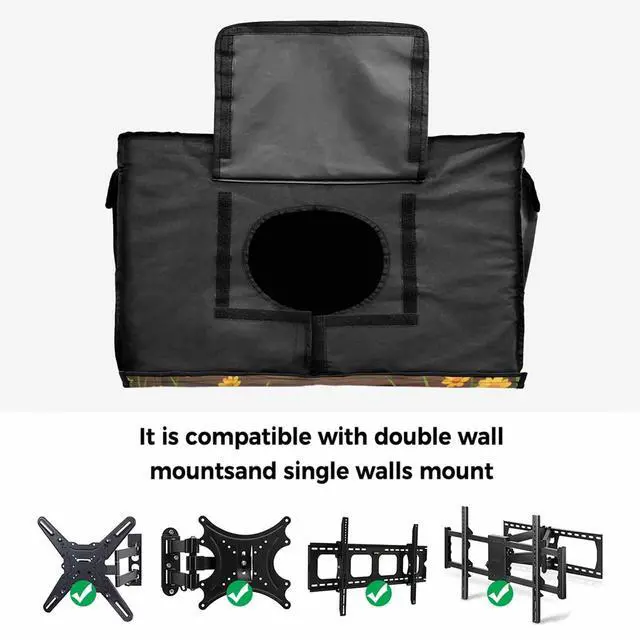 Alt view image 4 of 5 - Farmhouse Outdoor TV Cover Waterproof Weatherproof TV Covers for 60 to 65 Inch Funny Cow Horse Pig Face Cute Dog Duck Chicken Donkey Outside Flat Screen TV Protector Shield 58"W x 37"H x 4.5"D