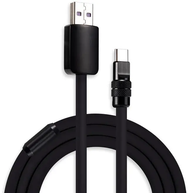 Main image of chubbycable Black Chubby Black Samurai Edition 120W USB C Cable Fast Charging Cable Durable Silicone Charger Cord Compatible with iPhone 17-15 Series iPad MacBook Airpods, USB A to Type C, 6.6FT