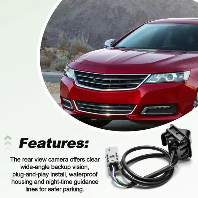 Alt view image 4 of 5 - Backup Rear View Parking Camera Compatible with 2014-2020 Chevy Impala 2014 Impala ECO Replace GM1960113 590110 590-110 23323779 22740367