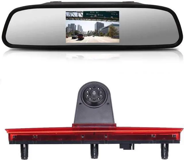 Main image of High Roof Mount 3rd Brake Light Rear View Backup Camera+4.3 inch TFT LCD Screen Mirror Replacement for Van Mercedes Benz Sprinter W906/ VW Crafter Caravelle 2007-2015