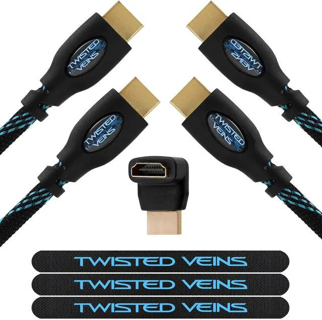 Main image of Twisted Veins HDMI Cable 20 ft, 2-Pack, Premium HDMI Cord Type High Speed with Ethernet, Supports HDMI 2.0b 4K 60hz HDR on Most Devices and May Only Support 4K 30hz on Some Devices