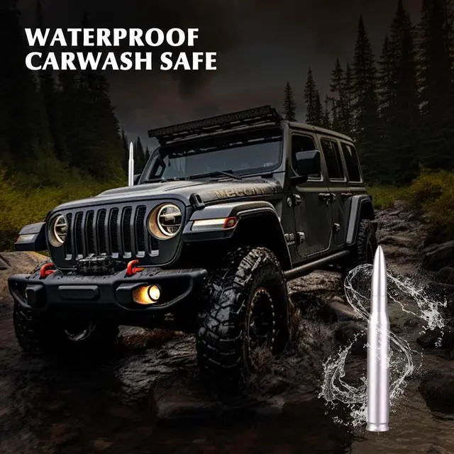 Alt view image 4 of 5 - 7.8in Car Truck Antenna Bullet Antenna Truck Accessories Silverado 1500 Ford F150 Dodge Ram 1500 GMC Sierra 1500 Ranger Short Replacement Antena para Carro (Silver, 7.8in Spiral Style)