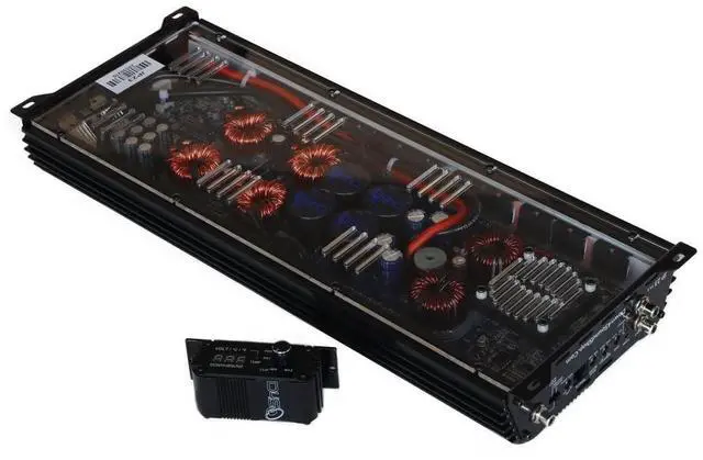 Alt view image 2 of 4 - DOWN4SOUND JP23 V1.5 Black Gloss ^^ Monoblock Amplifier - 2300W RMS, 1-Ohm Stable, Linkable for Car Audio Systems, High-Performance Bass Amplifier for 2000W Subwoofer Setup