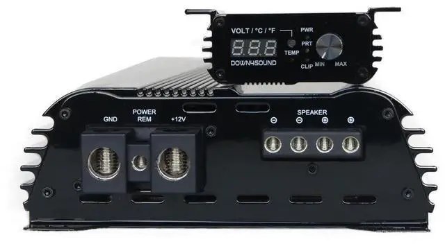 Alt view image 4 of 4 - DOWN4SOUND JP23 V1.5 Black Gloss ^^ Monoblock Amplifier - 2300W RMS, 1-Ohm Stable, Linkable for Car Audio Systems, High-Performance Bass Amplifier for 2000W Subwoofer Setup