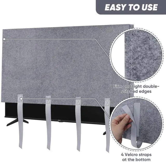 Alt view image 3 of 5 - TV Cover for Moving & Shipping, 60"-65" Flat Screens TV Cover Protector Heavy Duty Felt Anti-Scratch Dust Resistant with Straps for Protection TV Moving Home Renovation Pet Scratch or Other Furniture
