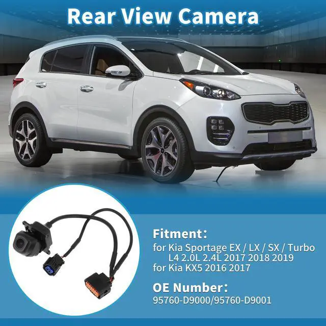 Alt view image 2 of 5 - A ABSOPRO Rear View Camera for Kia Sportage EX/LX/SX/Turbo 2.0L 2.4L 2017 2018 2019 Park Assist Backup Reverse Camera Replace No.95760-D9000/95760-D9001