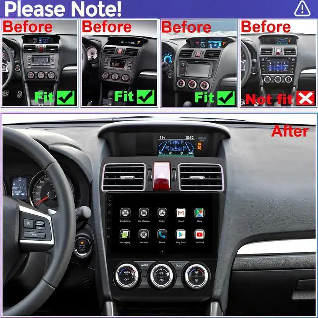 Alt view image 2 of 5 - QLED Screen 8-Core CPU Radio Upgrade for Subaru XV Crosstrek 2013 2014,Impreza 2012 2013 2014,Forester 2014 2015,CarPlay Android Auto Ready,Steering Wheel Control,Free Camera