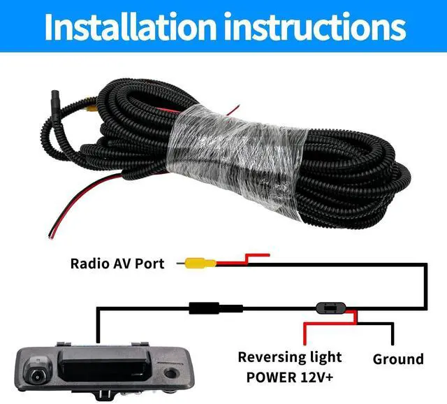 Alt view image 5 of 5 - wzruiqipei Tailgate Handle with Rear Backup Camera Kit Compatible with 2014-2020 Toyota Tundra 2016-2020 Toyota Tacoma Tailgate Latch Door Handle Rear View Back Up Camera