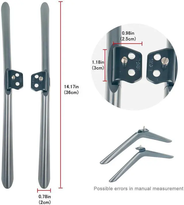 Alt view image 2 of 5 - TV Stand Legs Tabletop TV Mount Holder Base Applicable for Hisense A75 4K ULED Android Smart TV 75U6G 75A6H 75A66FUA 70A7100F HU70A6109FUWA 70A6500G 75A62GS 75A53FUR(0005) 75A53FEVS 75A66EEVS