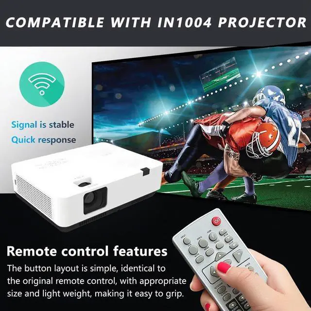 Alt view image 5 of 5 - KhotIlong Replacement Remote for Projector,Compatible with InFocus IN1004,IN1014,IN1024,IN1034,IN1044,IN1026,IN1036,IN1046,IN1029,IN1039,IN1049,IN1059 Projector.2Packs