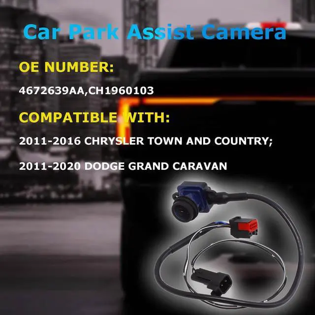 Alt view image 2 of 5 - Rear View Back Up Camera Multiangle Views,Compatible with Chrysler Town & Country 2011-2016 Dodge Grand Caravan 2011-2020 Reversing Camera Replaces 4672639AA