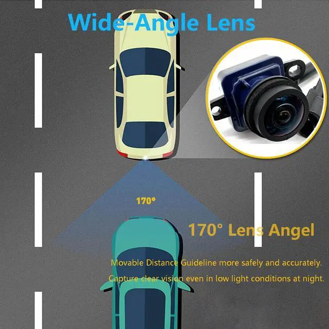 Alt view image 4 of 5 - Rear View Back Up Camera Multiangle Views,Compatible with Chrysler Town & Country 2011-2016 Dodge Grand Caravan 2011-2020 Reversing Camera Replaces 4672639AA