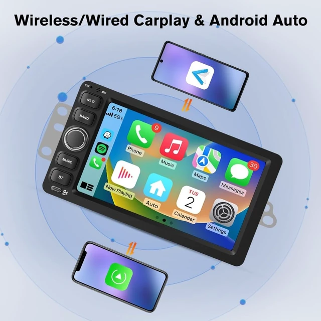 Alt view image 2 of 5 - Junsun Car Radio Stereo for Chevy Silverado GMC Sierra Yukon Tahoe Impala Hummer 2003 2004 2005 2006,with Android 15 CarPlay Android Auto 5GHz WiFi FM/AM Bluetooth GPS SWC Backup Camera4Core 64GB