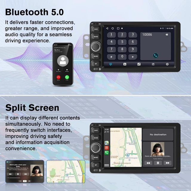 Alt view image 4 of 5 - Junsun Car Radio Stereo for Chevy Silverado GMC Sierra Yukon Tahoe Impala Hummer 2003 2004 2005 2006,with Android 15 CarPlay Android Auto 5GHz WiFi FM/AM Bluetooth GPS SWC Backup Camera4Core 64GB