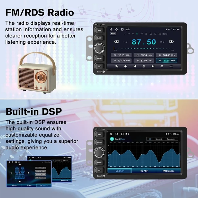 Alt view image 5 of 5 - Junsun Car Radio Stereo for Chevy Silverado GMC Sierra Yukon Tahoe Impala Hummer 2003 2004 2005 2006,with Android 15 CarPlay Android Auto 5GHz WiFi FM/AM Bluetooth GPS SWC Backup Camera4Core 64GB