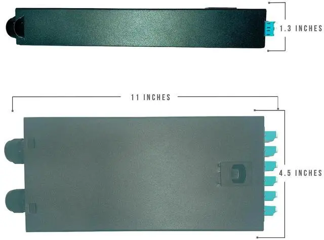Alt view image 2 of 5 - Fiber Optic Wall Mount Box with LC Couplers for Single Mode & Multimode Fiber Optic Cable. ^^ Fiber Box Enclosure for MPOEs, Network Rooms, and IDF Rooms. (LC 12 Strand OM3)
