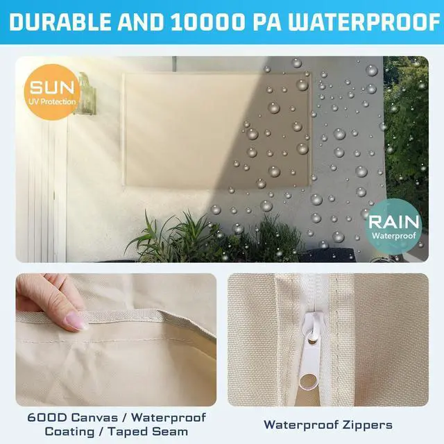 Alt view image 4 of 5 - Outdoor TV Cover 39 to 40 Inch Weatherproof, Waterproof Outside TV Covers Heavy Duty 600D Oxford TV Covers Outdoor TV Screen Protectors Shield with Zippers for Flat Screen Outdoor TVs