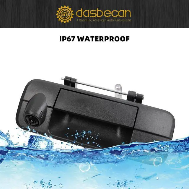 Alt view image 4 of 5 - Dasbecan Tailgate Handle Backup Rear View Camera Compatible with 2007-2013 Toyota Tundra Waterproof with Key-Hole Reverse Parking Assist Back up Camera Assembly Replace#69090-0C051 720P