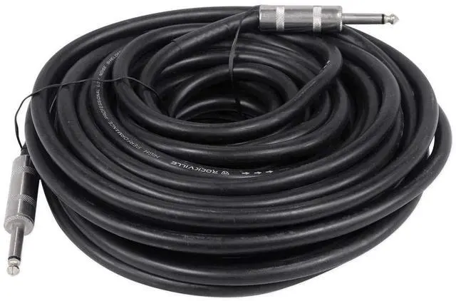 Alt view image 2 of 3 - Rockville RCTT1250 50ft 12 AWG 1/4" TS to 1/4" TS Pro Speaker Cable, 100% Copper, Durable PVC Jacket, High-Current Speaker-Level Connections