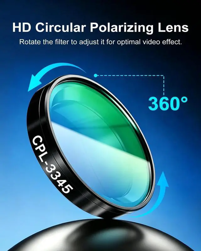Alt view image 4 of 5 - CPL-3345, Circular Polarizing Lens, Only for FITCAMX Dash Cams, Anti-Glare Filter, Easy to Adjust