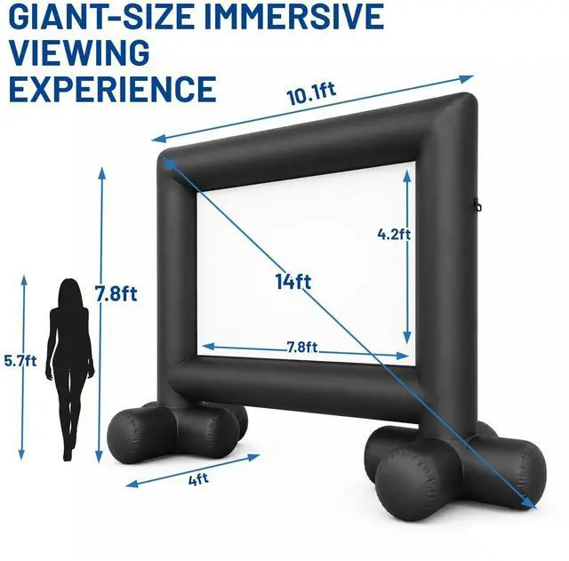 Alt view image 2 of 5 - JumpYeah 14ft Inflatable Movie Screen Outdoor Projector Screen with Inner Air Blower, Easy Set Up Screen for Backyard Movie Night Parties