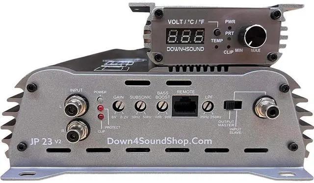 Alt view image 3 of 4 - DOWN4SOUND JP23 V2 Gray ^^ Monoblock Amplifier - 2800W RMS, 1-Ohm Stable, Linkable for Car Audio Systems, High-Performance Bass Amplifier for 2800W Subwoofer Setup