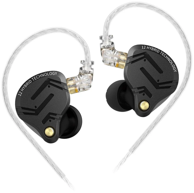 Main image of KZ ZS12 PRO X in Ear Monitor IEM Headphones,1DD+5BA Hybrid Wired Gaming Earbuds,KZ in Ear Monitor Gaming Earbuds Earphones with 2PIN Cable for Audiophile (Dark Black, NO Microphone)