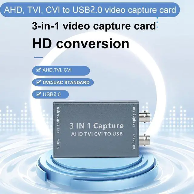 Alt view image 2 of 5 - ATCCPYDM 3 in 1 Video Capture Card, AHD/TVI/CVI to USB 2.0 HD 1080P Capture,Compatible with OBS,POTPLAYER,AMCAP,VLC for Streaming Video Recording for Windows,Mac,Camera