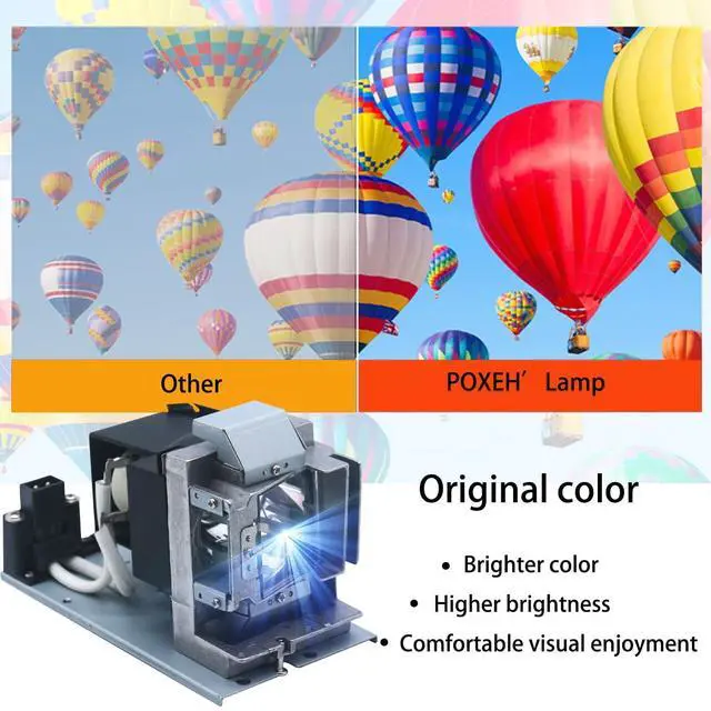 Alt view image 3 of 5 - PXOEH A+ Quality 5811117901-SVV 5811117488-SVV for VIVITEK D873ST D875ST D803W-3D D8050W-3D D805W D805W-3D D910HD H1182HD H1185HD D803W3D D8050W3D D805W3D Replacement Projector Lamp Bulb with Housing