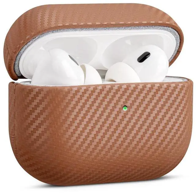 Main image of Haobobro Leather Case - for AirPods Pro 3 Case Cover - Selected Skin-Friendly Leather, with Carbon Fibre Texture, Handmade Drop Protective Hard Cover for AirPods Pro 3rd Generation