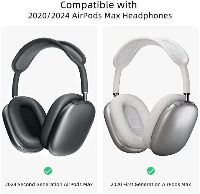 Alt view image 2 of 5 - MONOCARBON Real Carbon Fiber Case for AirPods Max (2024/2020), Military-Grade Protective Hard Cover for Apple Headphones, Unique Forged Matte, Scratch-Resistant, Essential Accessories-Matte Silver
