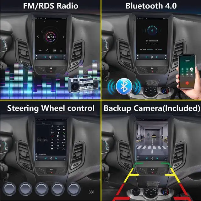 Alt view image 5 of 5 - Car Stereo with 9.7-inch IPS Touchscreen for Ford Fiesta 2009-2020 CarPlay & Android Auto Compatible, GPS Navigation (4+64G)