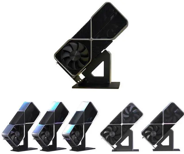 Alt view image 4 of 5 - YXHGeeek Shelf Trophy Display Stand Holder for Standard PCIE Graphics Cards GPU (Black)
